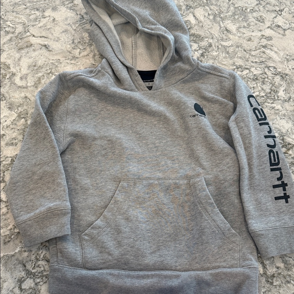 Kids Carhartt Heather Gray Pullover Hoodie